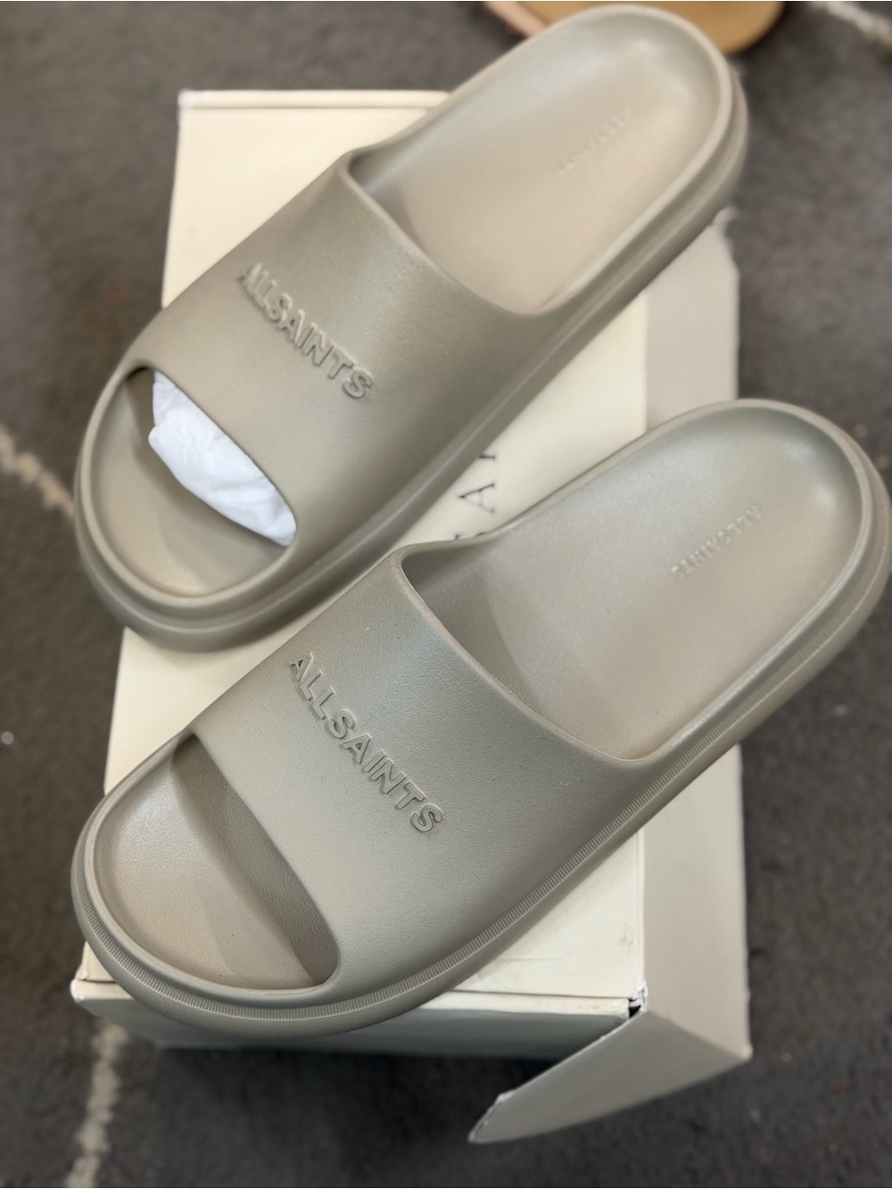 ALLSAINTS Stone Foam Slide Sandals